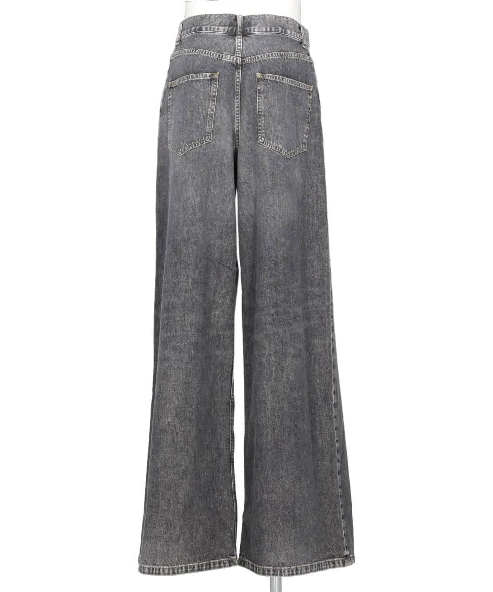 WASHED DENIM SUPER WIDE PANTS (LONG LENGTH)